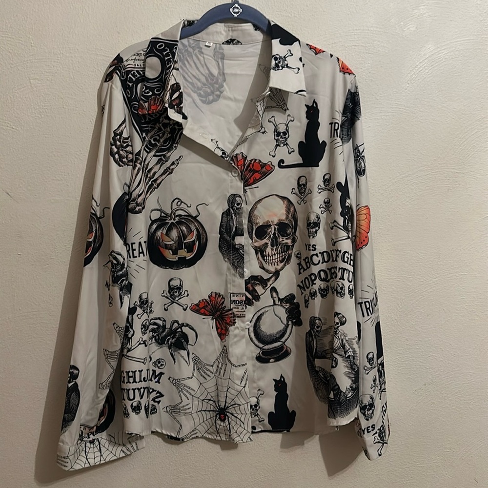 Halloween button down shirt